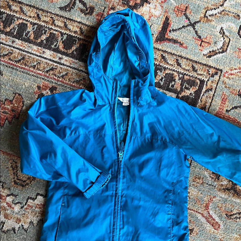 Turquoise Blue Girls Raincoat - Picture 2 of 7
